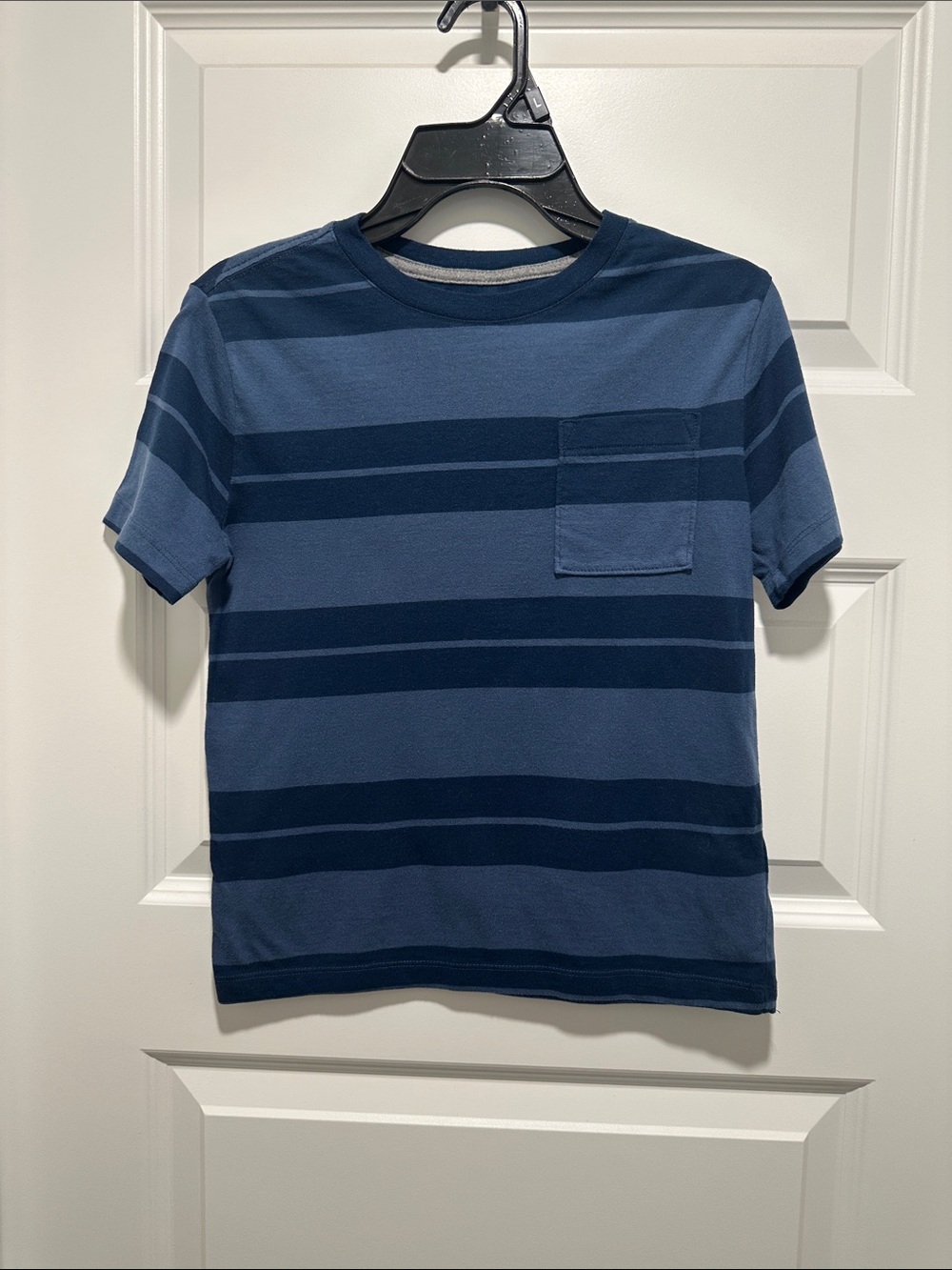 Old Navy Blue Striped Short-Sleeve Pocket Tee